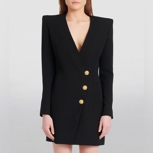 Brand new with tags Balmain Black Mini Blazer Coat Dress. US size 8. Sold out